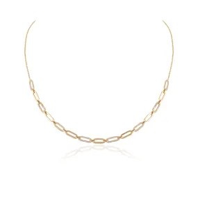 14K Gold Clip On Diamond Chain Necklace