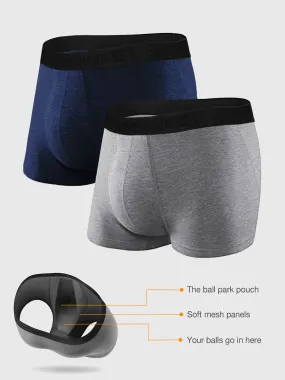 2 Packs M's Built-In Pouch Trunk Briefs