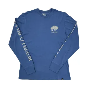 '47 Brand Bills Cadet Blue With Retro Logo and Sleeve Print Long Sleeve