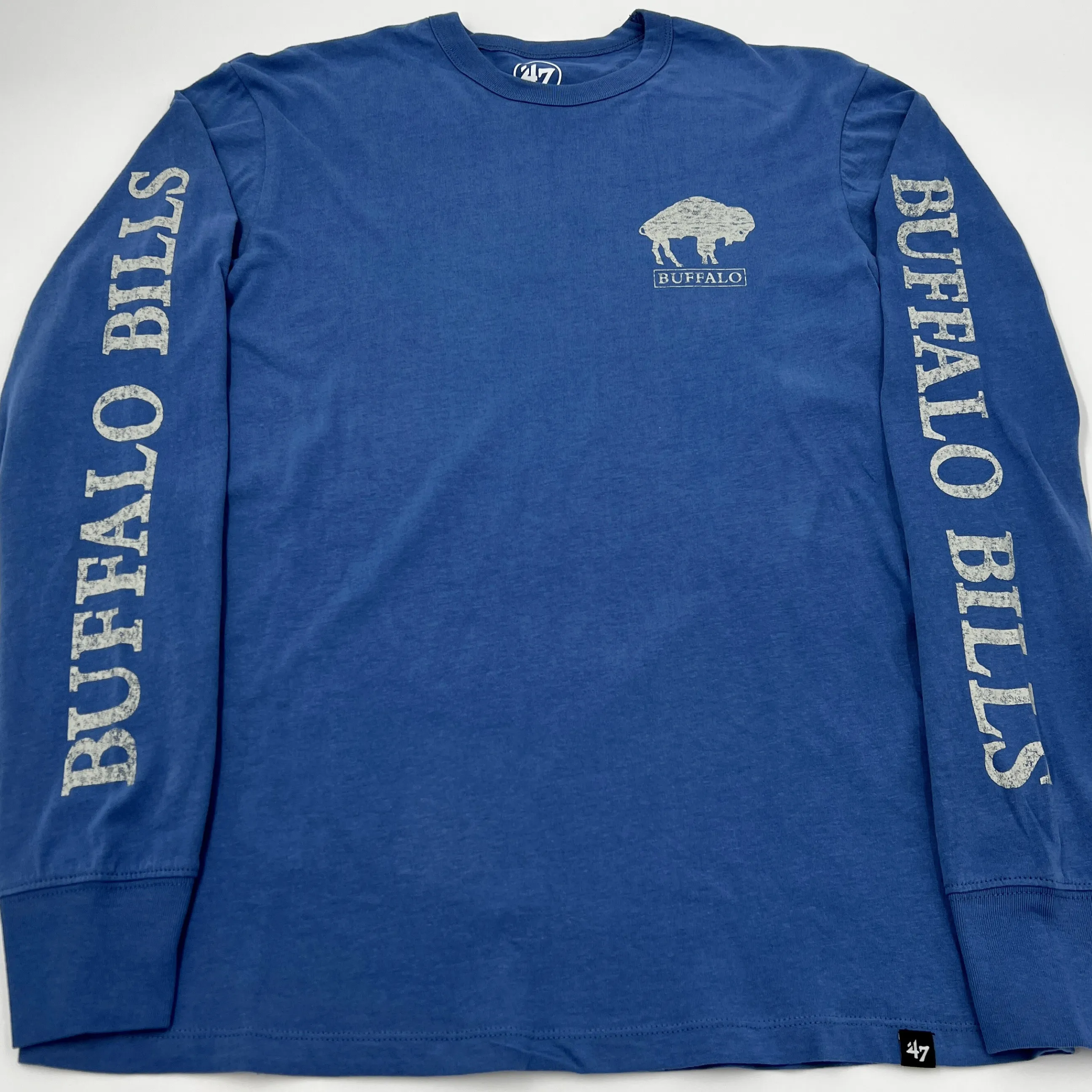 '47 Brand Bills Cadet Blue With Retro Logo and Sleeve Print Long Sleeve