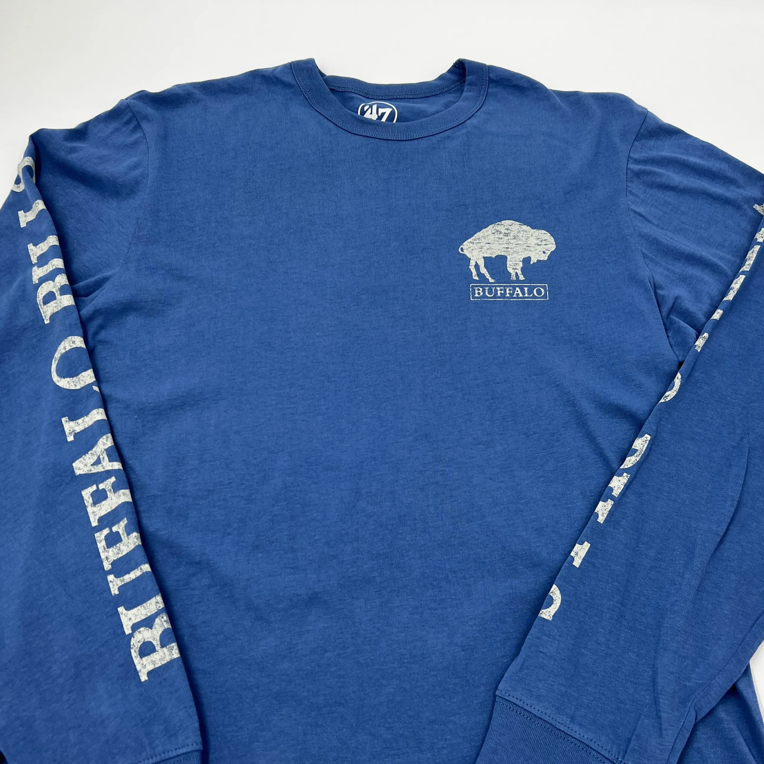 '47 Brand Bills Cadet Blue With Retro Logo and Sleeve Print Long Sleeve