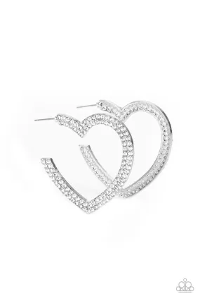 AMORE to Love - White Hoop Earring