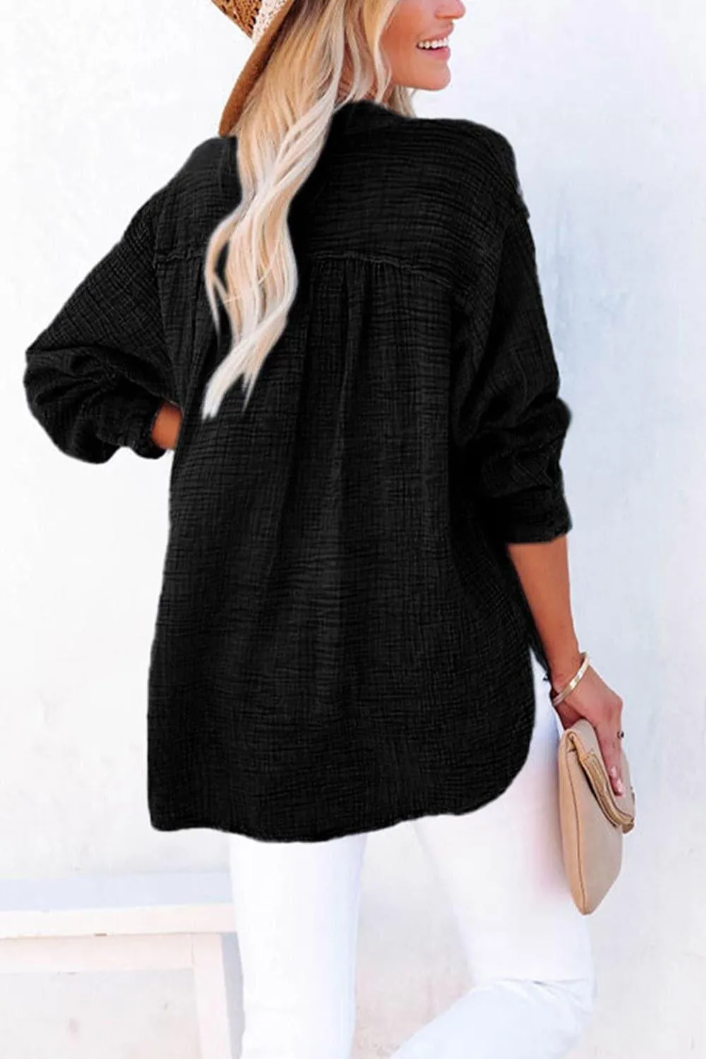 Amy Buttoned Long Sleeve Blouse