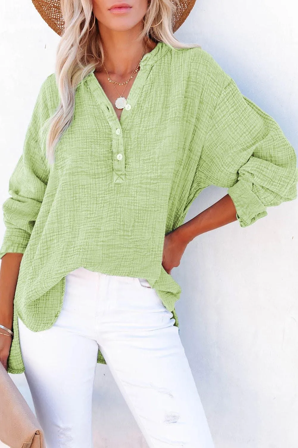 Amy Buttoned Long Sleeve Blouse