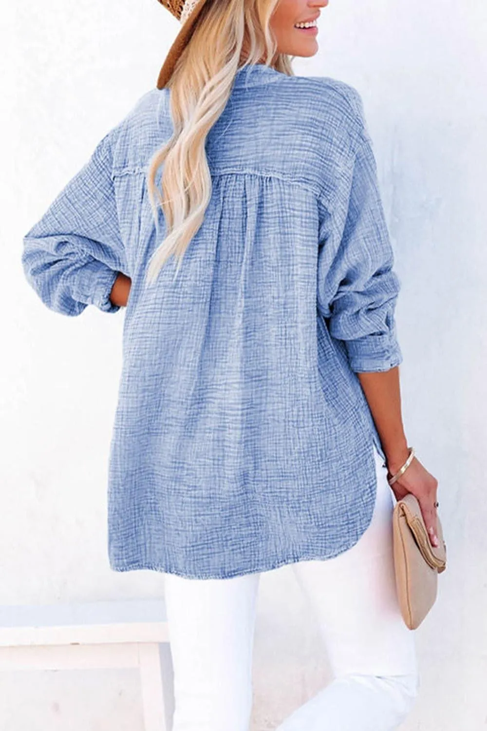 Amy Buttoned Long Sleeve Blouse