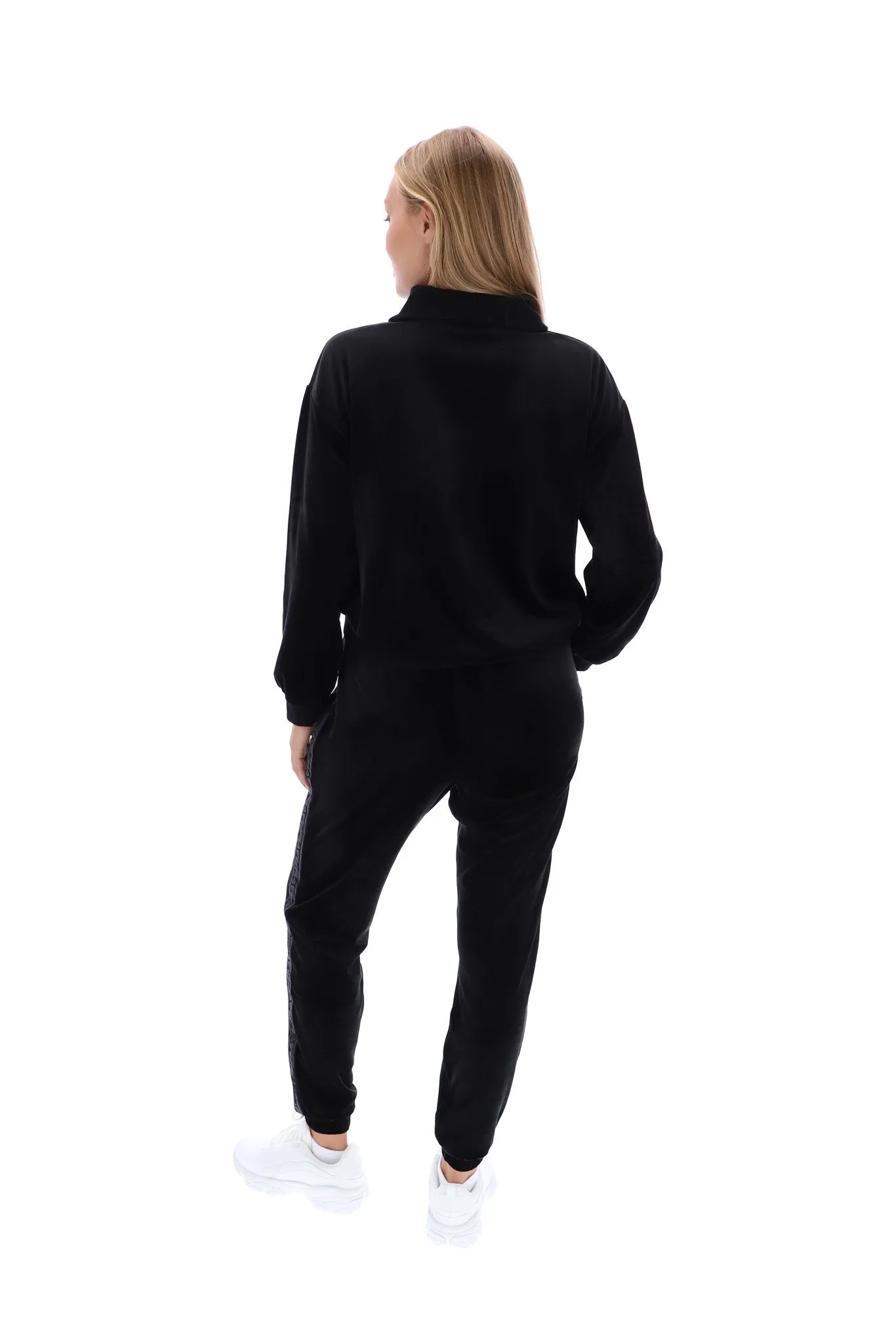 Apulia Dropped High Neck Velour Sweater