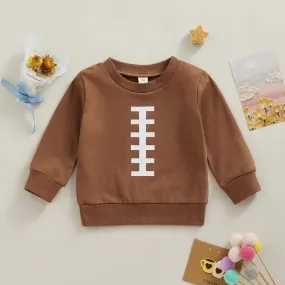 Baby Kids Long-sleeved T-shirt Round Neck Print Pullover Solid Color Bodysuit Jumpsuit