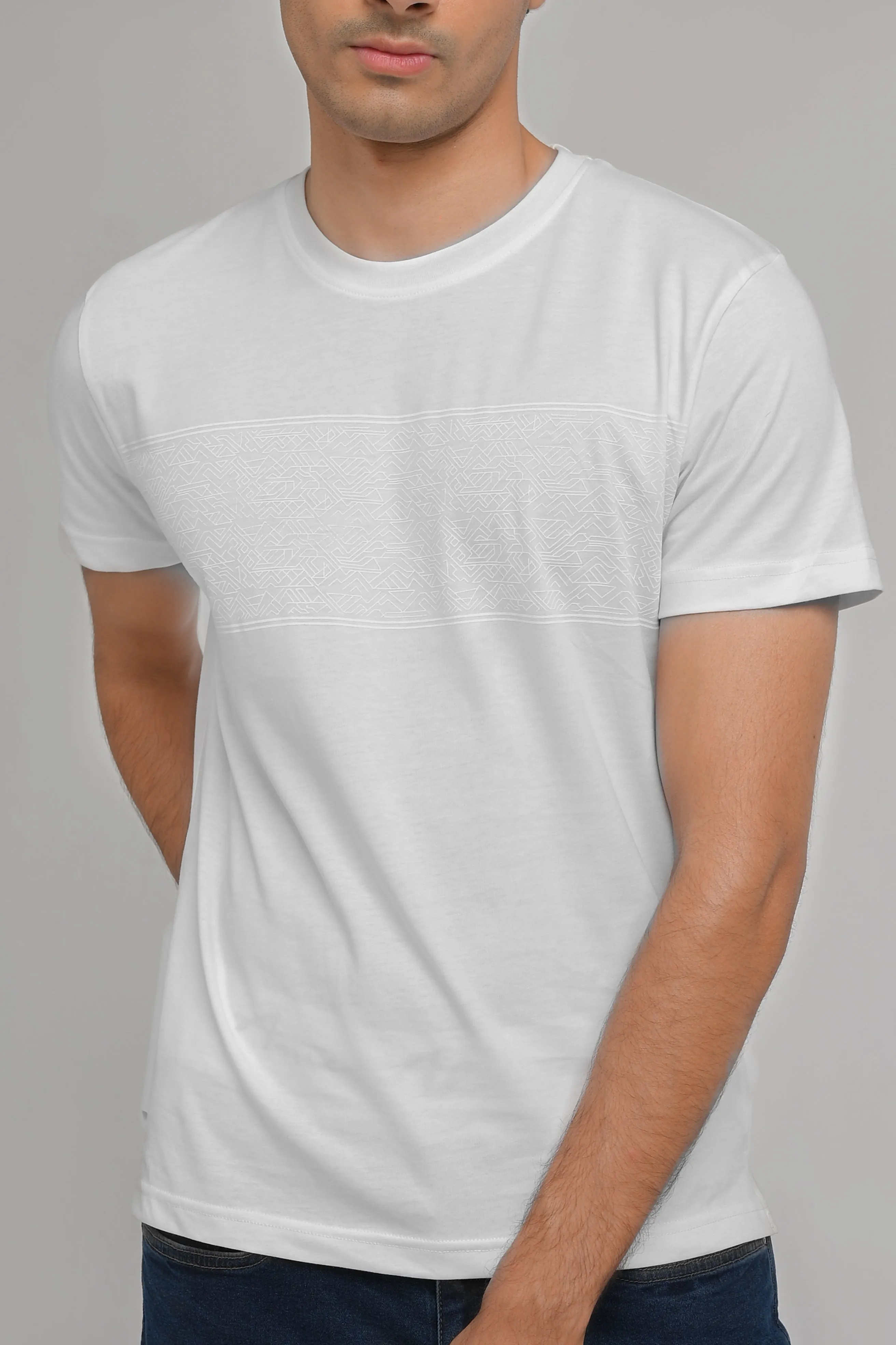 Basic Jersey Round Neck White T-Shirt