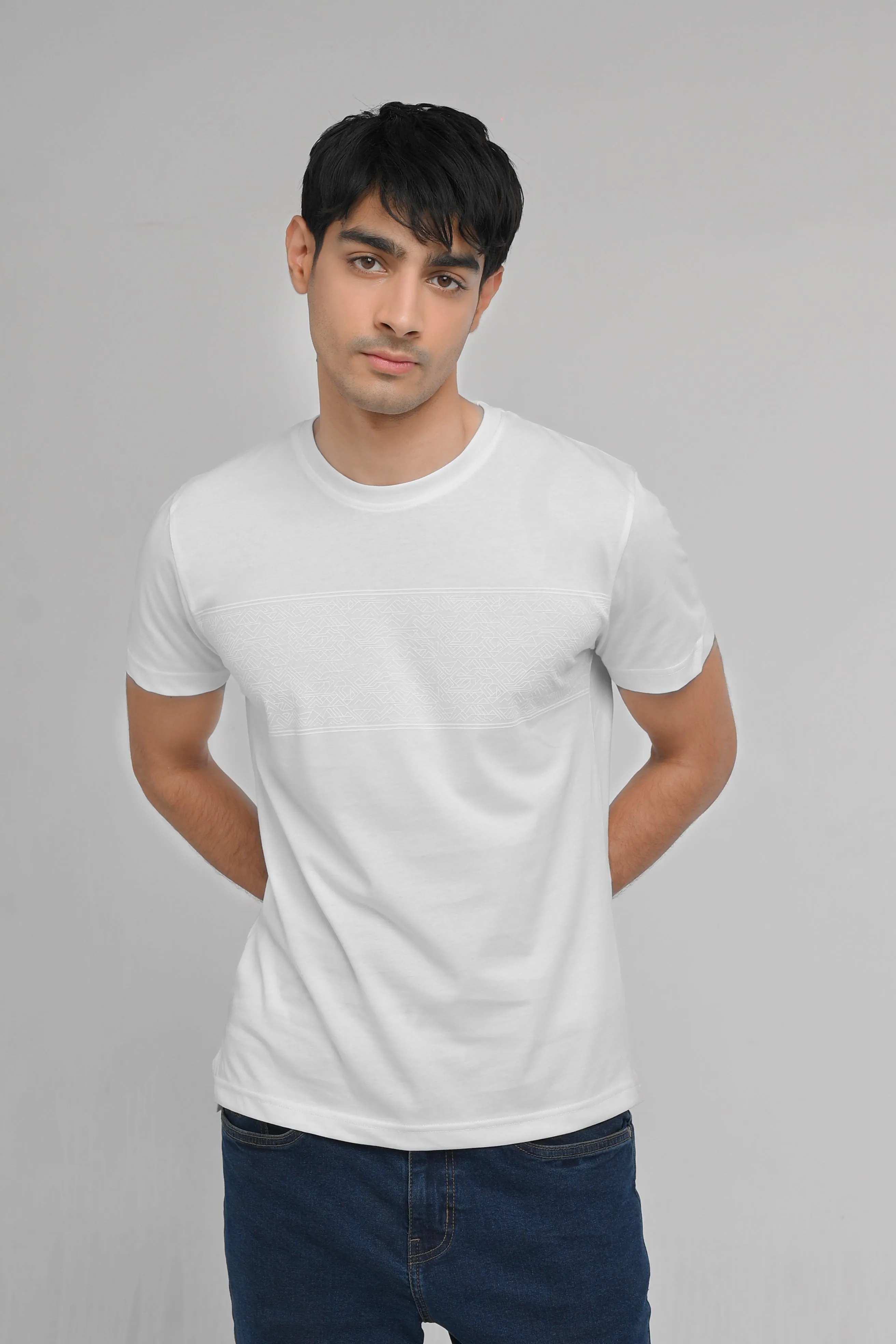 Basic Jersey Round Neck White T-Shirt