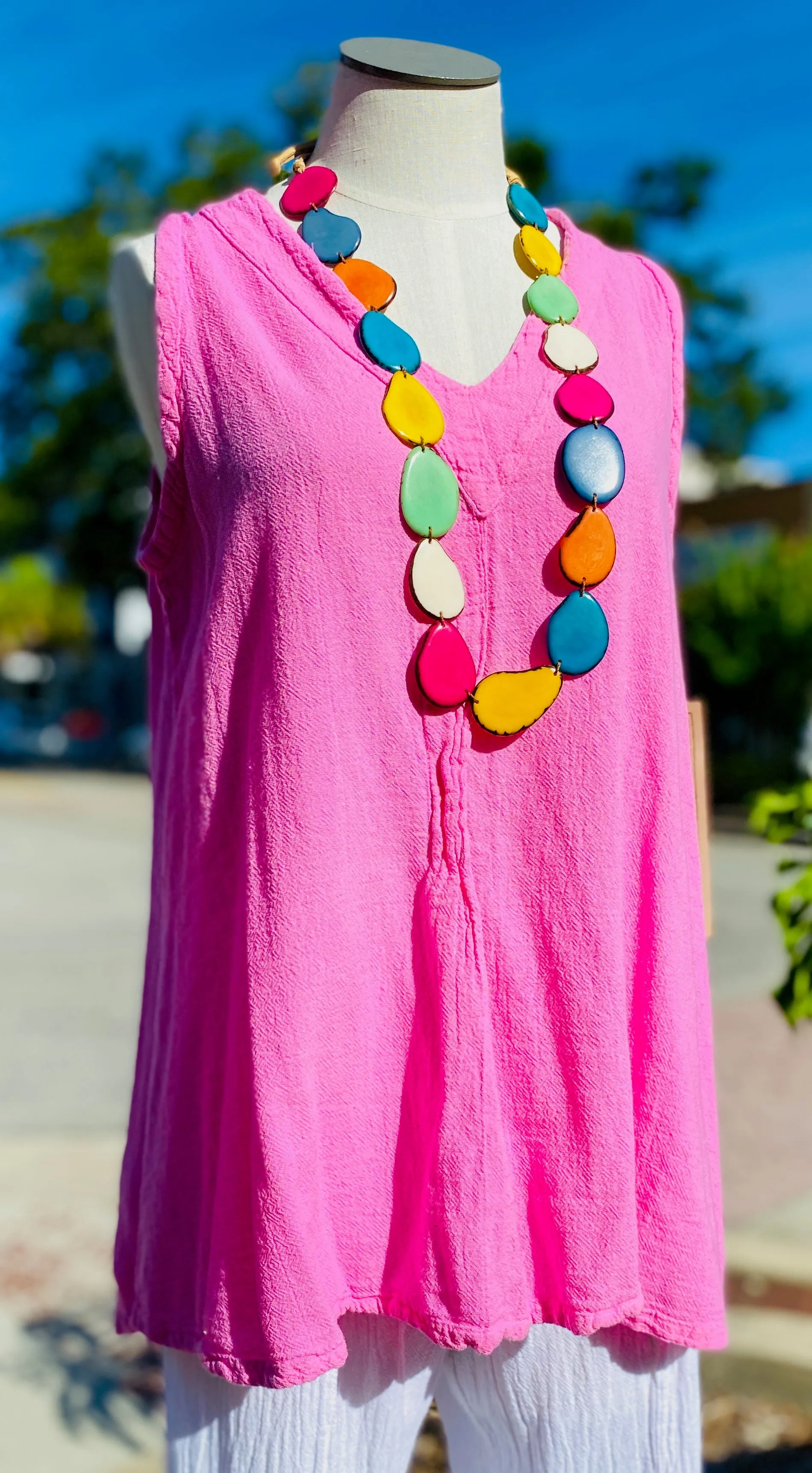 Biddy- Tunic Tank with Fun Pleating Detail