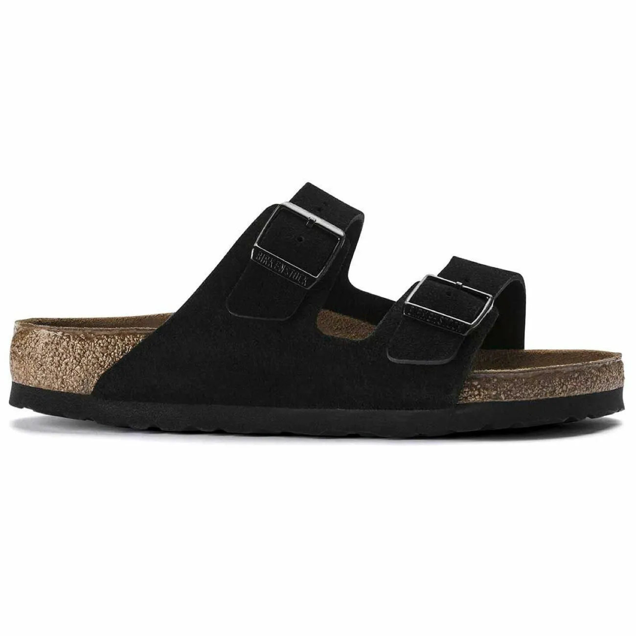 Birkenstock Seasonal, Arizona SFB, Suede Leather, Narrow Fit, Black