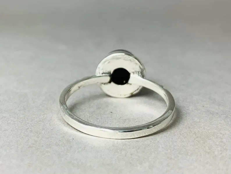 Black Onyx Ring, 925 Silver Ring, Bohemian Ring, Onyx Ring, Minimalist Ring, Gemstone Ring, Sterling Silver Ring, Onyx Jewelry, Gift Ring