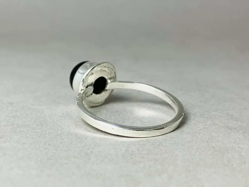 Black Onyx Ring, 925 Silver Ring, Bohemian Ring, Onyx Ring, Minimalist Ring, Gemstone Ring, Sterling Silver Ring, Onyx Jewelry, Gift Ring