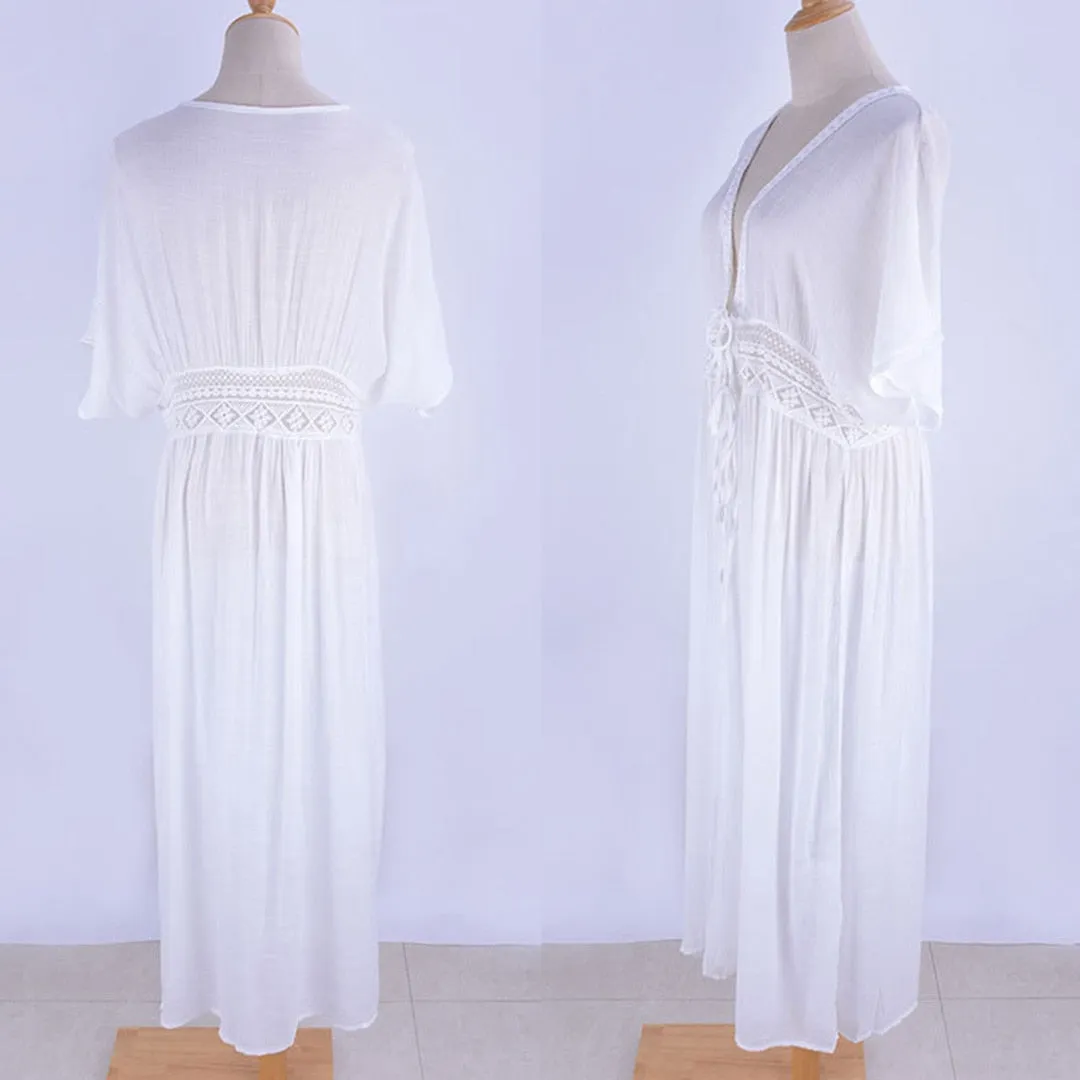 Boho Flow Mesh Sheer Beach Cover Up