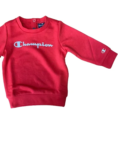 Champion Egagy American Classic Ultra light boy's crew neck tracksuit in brushed cotton 306455 RS005 red-blue