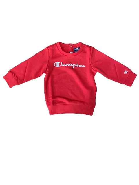 Champion Egagy American Classic Ultra light boy's crew neck tracksuit in brushed cotton 306455 RS005 red-blue