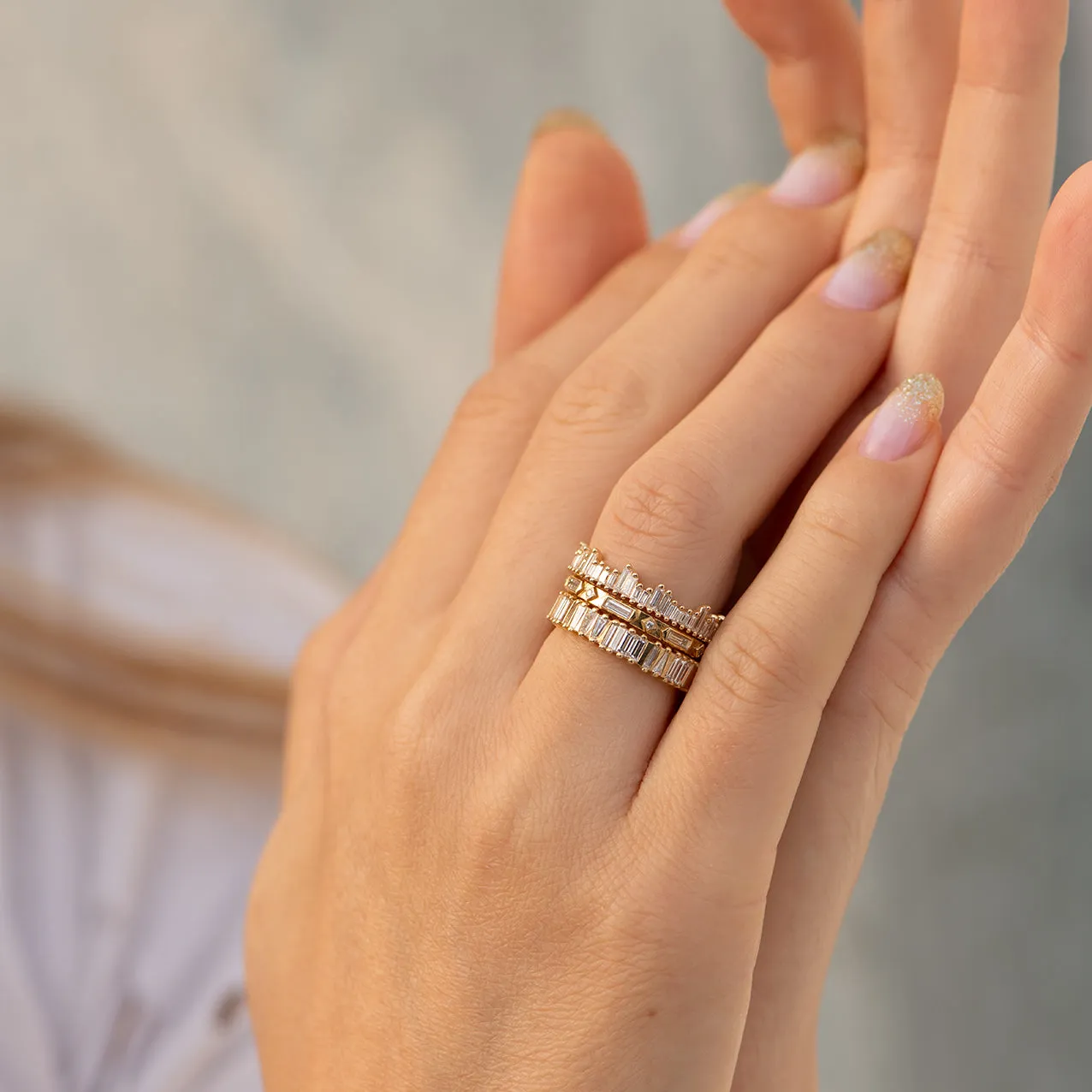 Cityscape Eternity Ring with Needle Baguette Diamonds