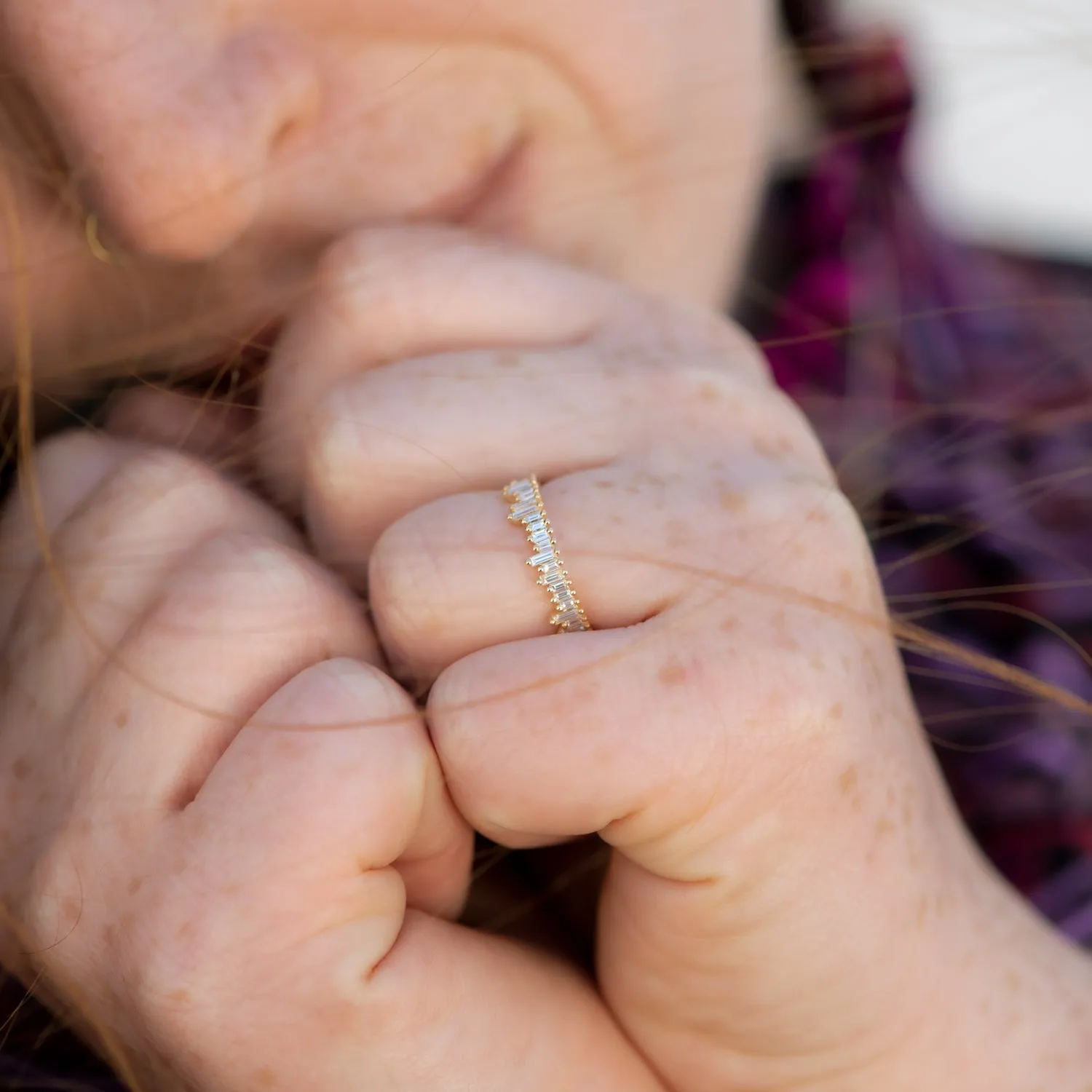 Cityscape Eternity Ring with Needle Baguette Diamonds