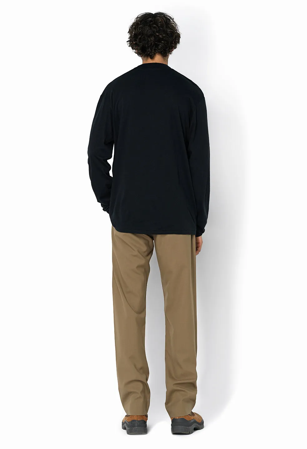 Cotton Cashmere Mock Neck / Black