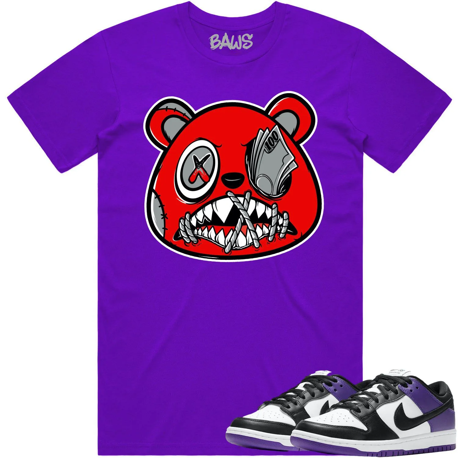 Court Purple Dunks Shirt to Match - ANGRY MONEY TALKS BAWS