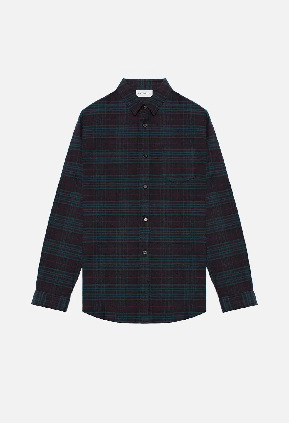 Curve Hem Button Up / Teal x Black