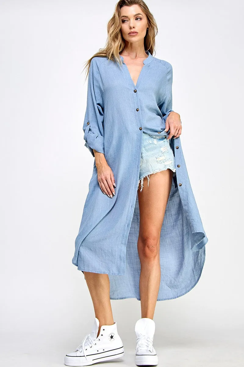 Denim Blue KC Button Down Dress