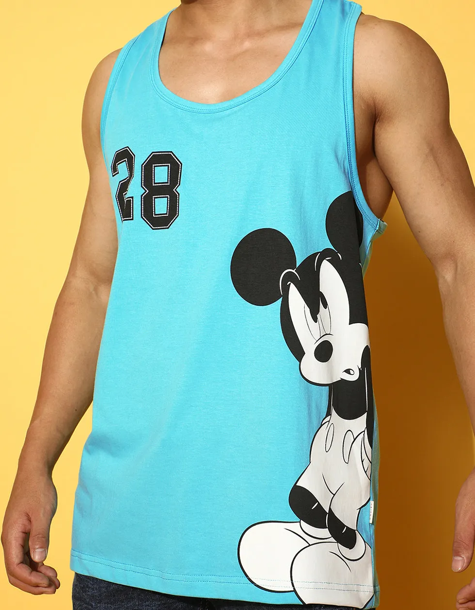 Disney Blue Placement Graphic Printed Vest