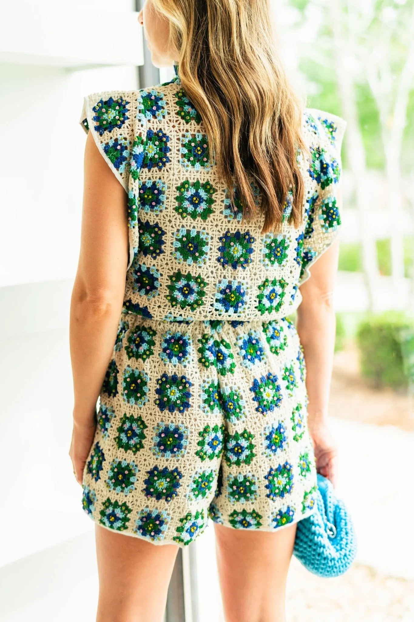 Embroidered Emerald Shorts