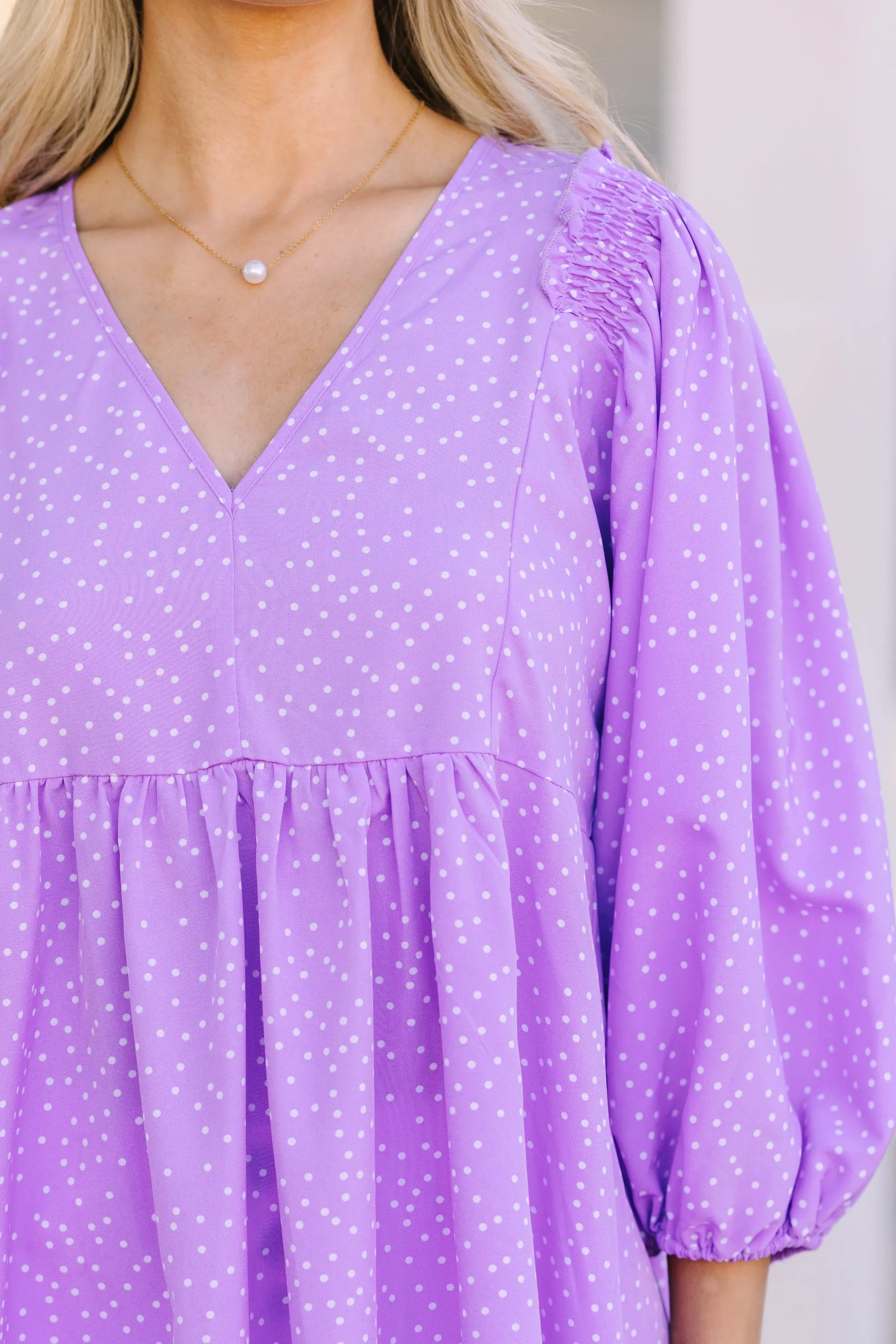 Feeling Wild Purple Polka Dot Tunic