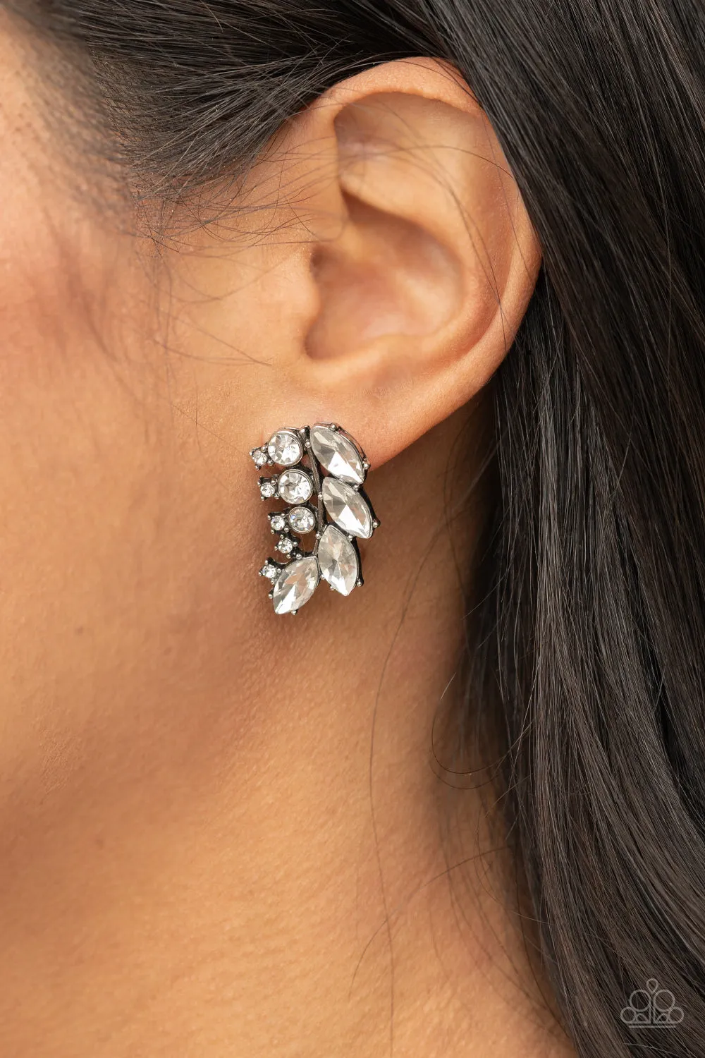 Flawless Fronds - White Post Earrings