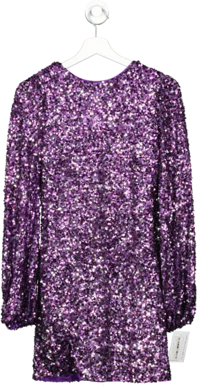 FOREVER NEW Purple Camden Sequin Mini Dress UK 6