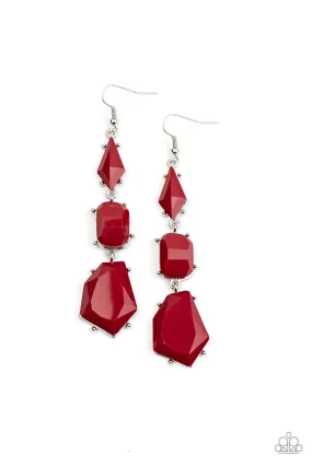 Geo Getaway Red-Earrings