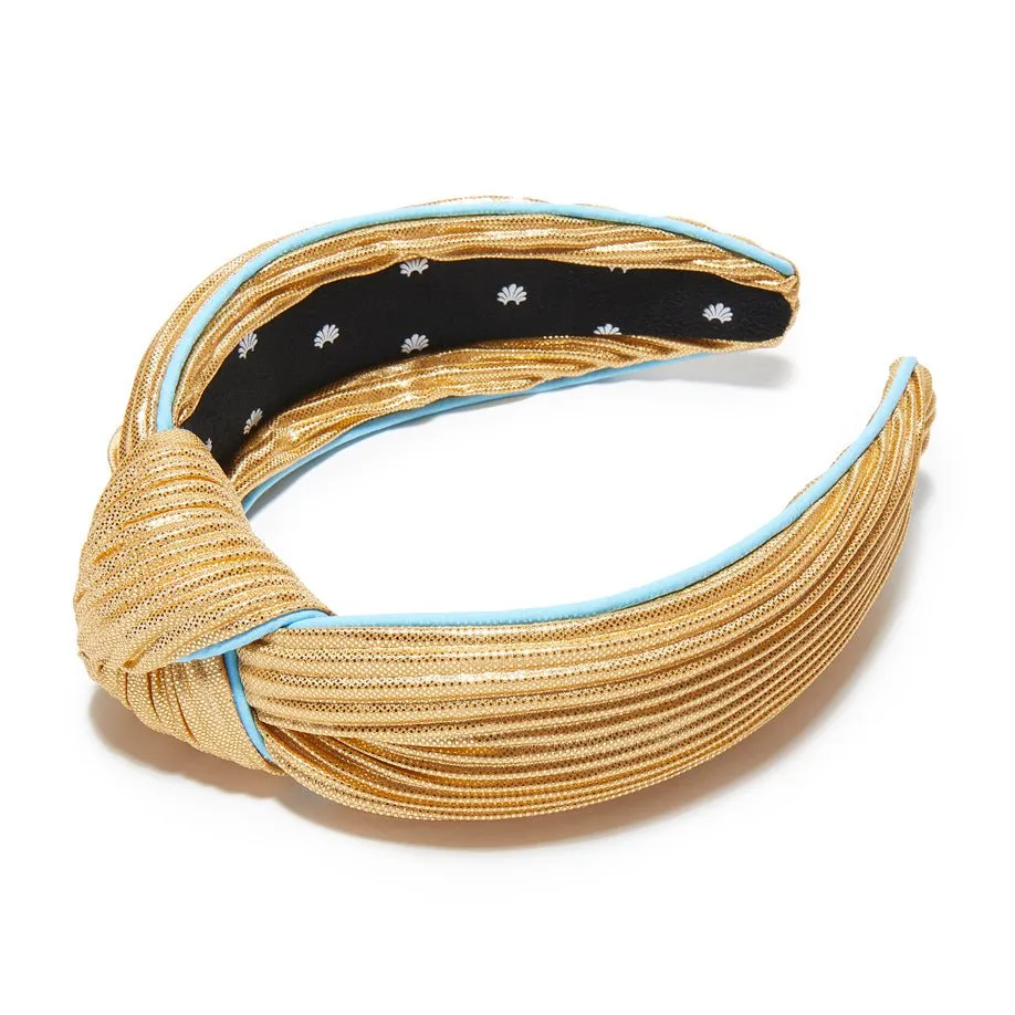 GOLD PLEATED KNOTTED HEADBAND