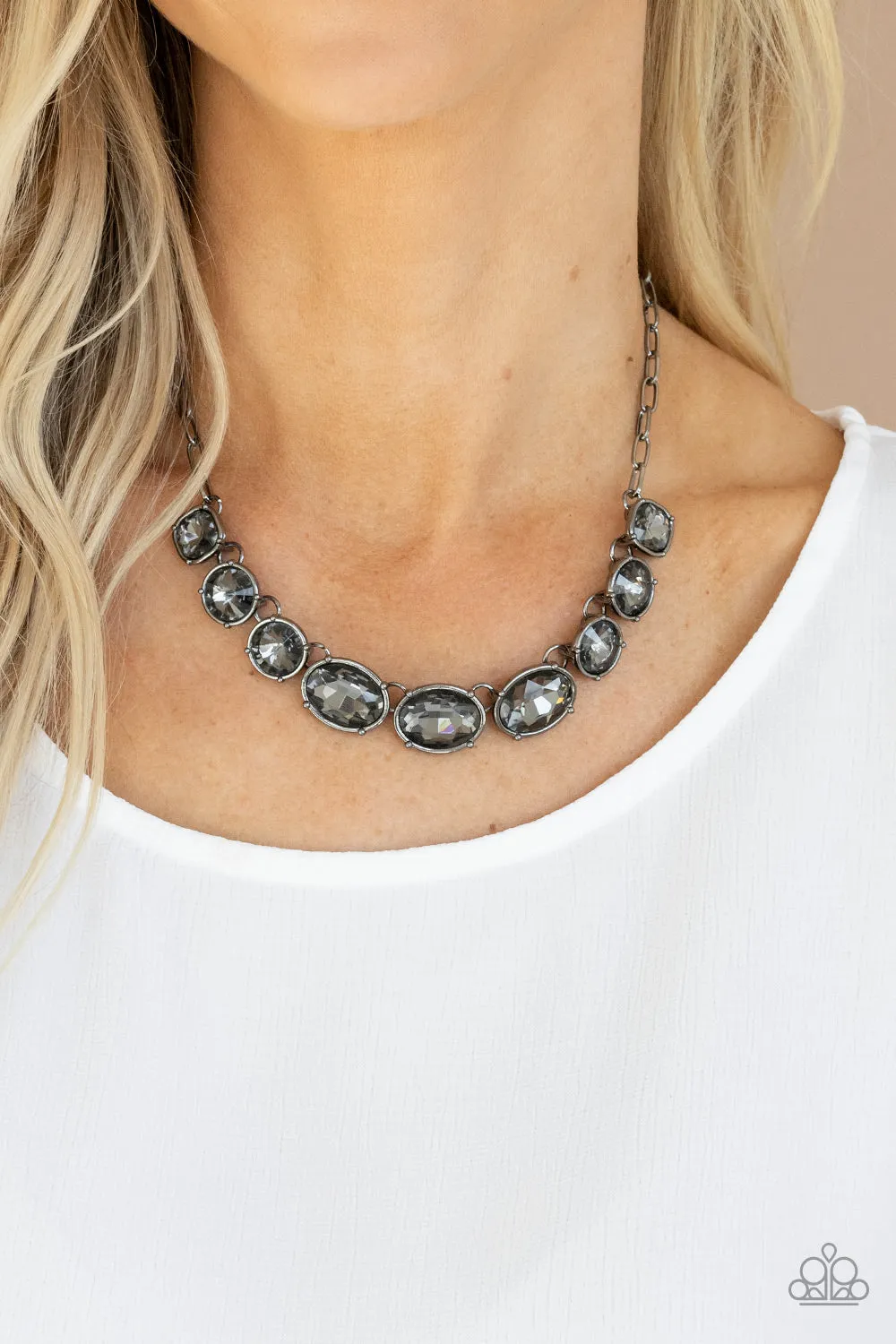 Gorgeously Glacial - Black Necklace