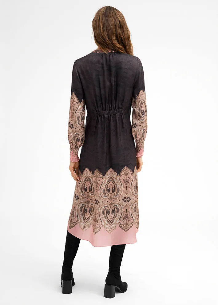 Gustav Hali midi  dress 51507 Kjole - Mulch with Rose Paisley