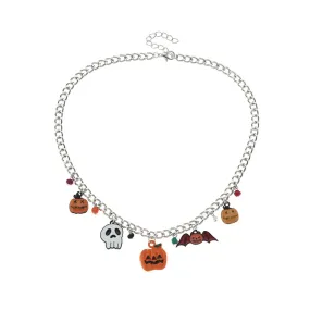 Halloween Pumpkin Ghost Bat Necklace