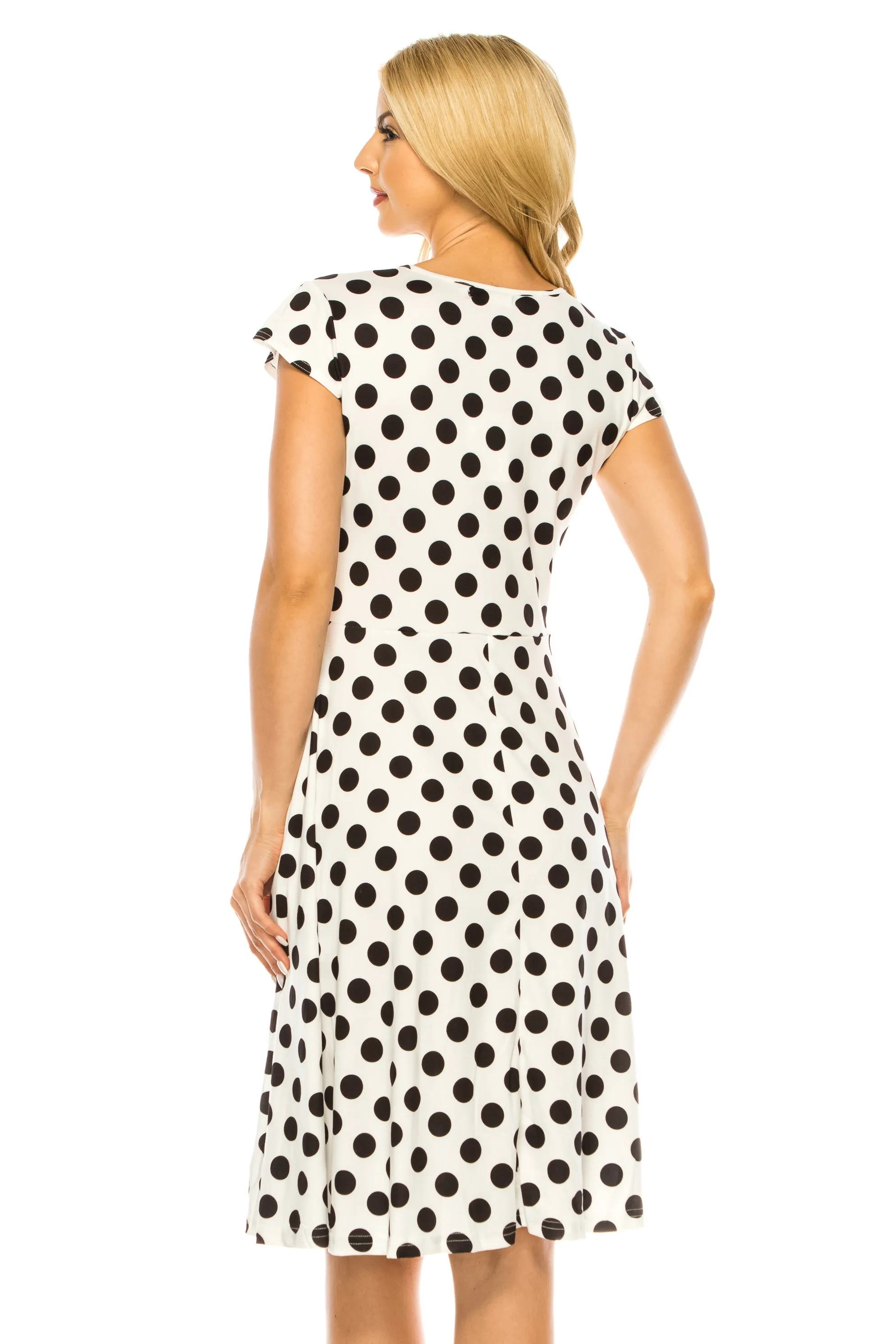 Haute Edition Women's Print V-Neck Skater Dress