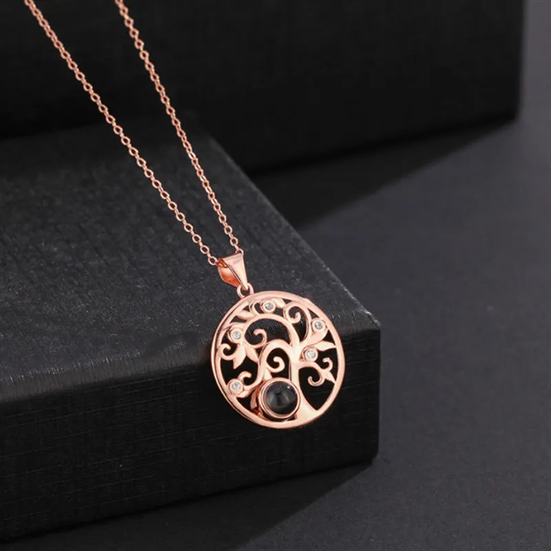 Hollow Tree of Life Necklace with Picture Inside