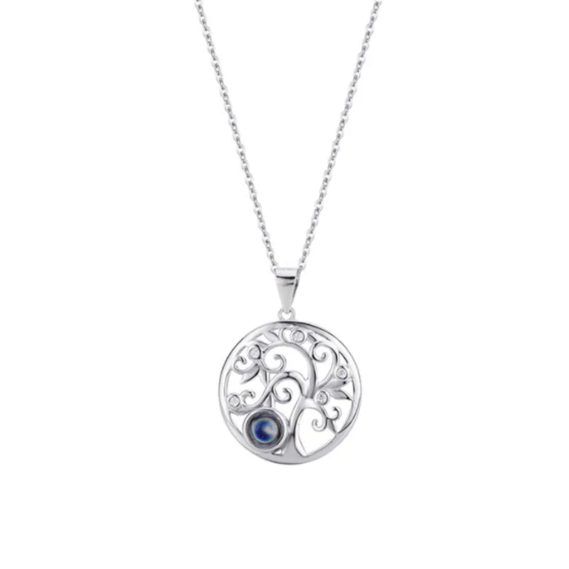 Hollow Tree of Life Necklace with Picture Inside