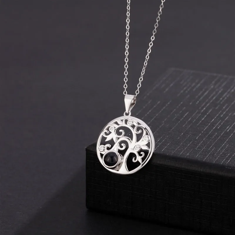 Hollow Tree of Life Necklace with Picture Inside