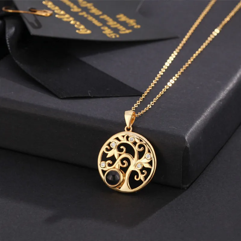 Hollow Tree of Life Necklace with Picture Inside