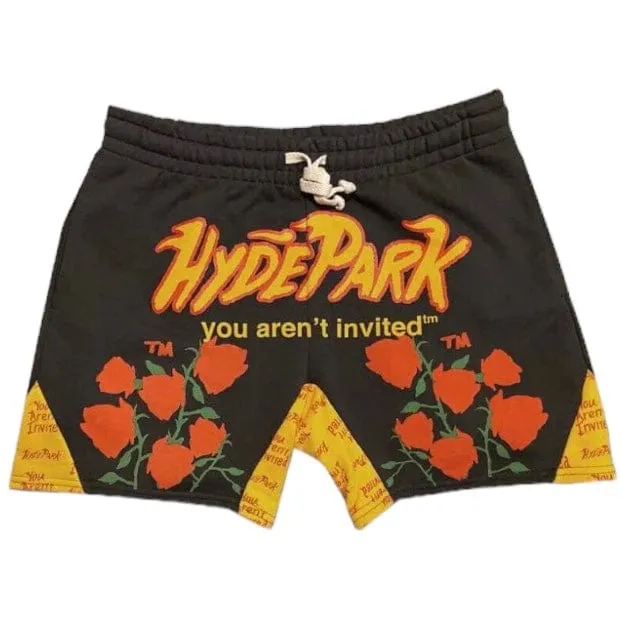 Hyde Park Rambling Rose Panel Shorts (Black)