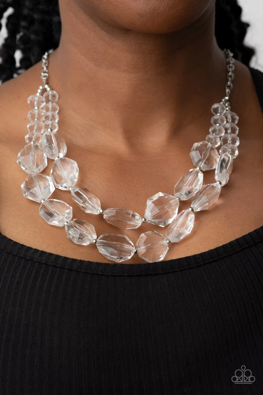 Icy Illumination - White Necklace