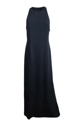 JILL STUART Black Racerback Maxi Dress White Chiffon Train (8)