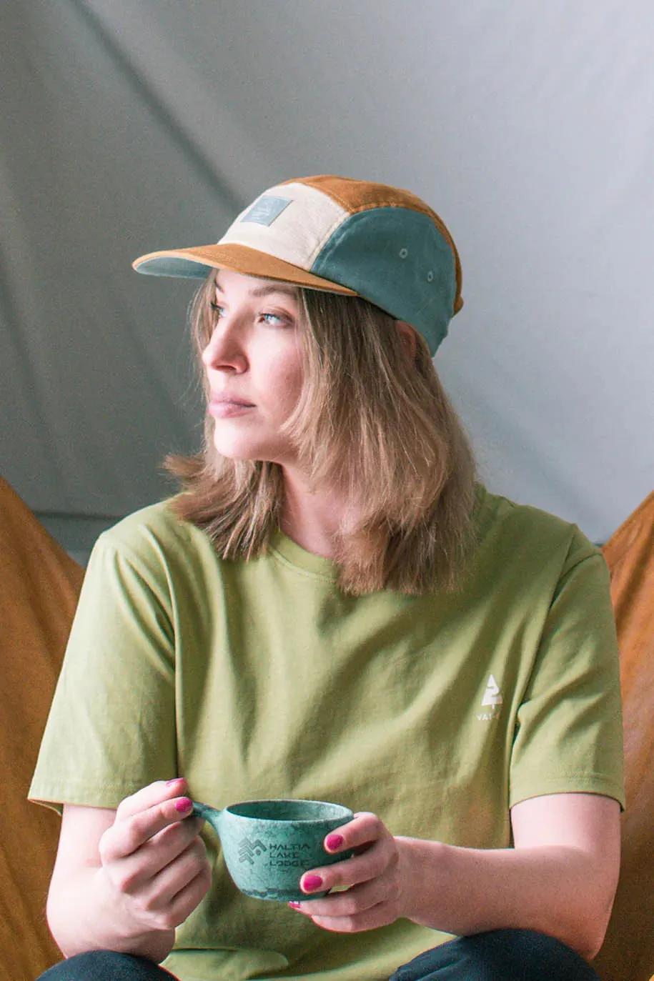 Kultakero Color Block 5-panel - 100% linen