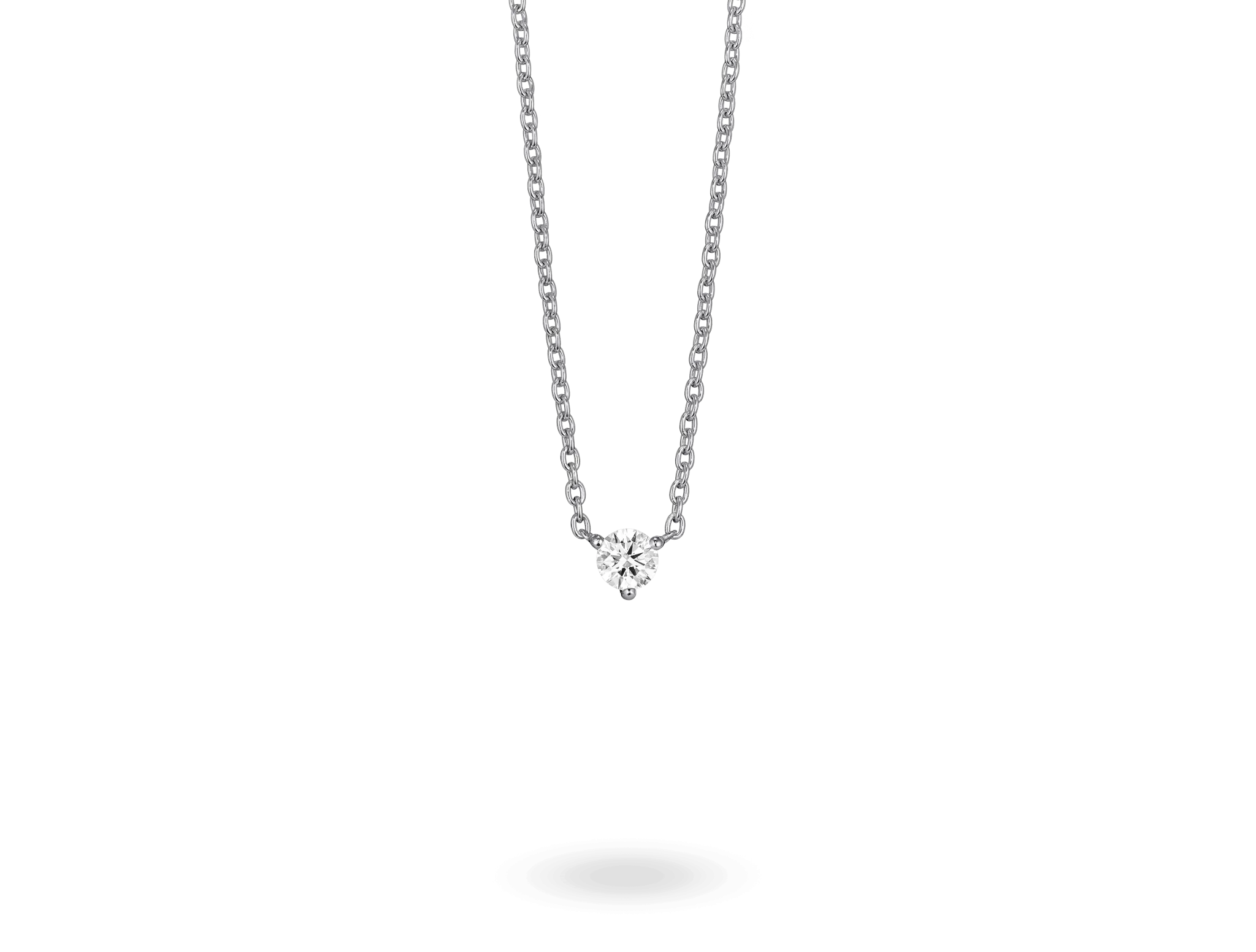 Lab-Grown Diamond ct. Mini Round Brilliant Solitaire 10k Gold Pendant | White