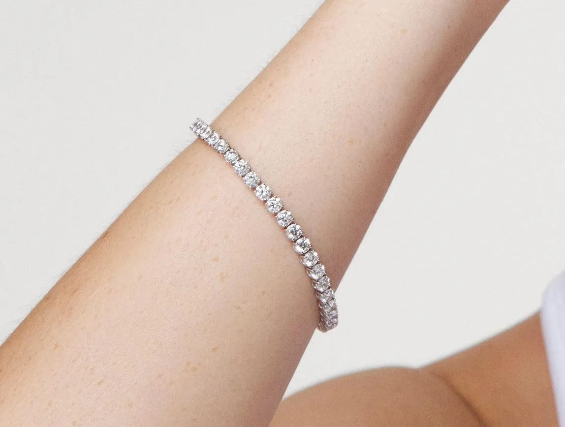 Lab-Grown Diamond Medium Tennis Bracelet - E/F color, 6.5 length | White