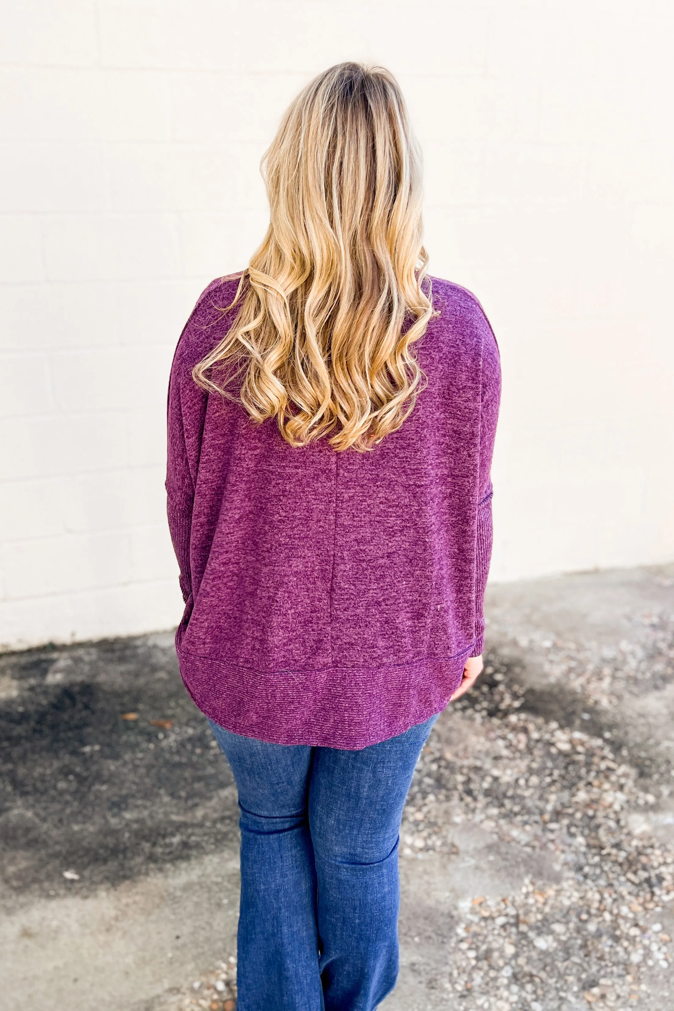 Lacey Cowl Neck Top, Dark Plum