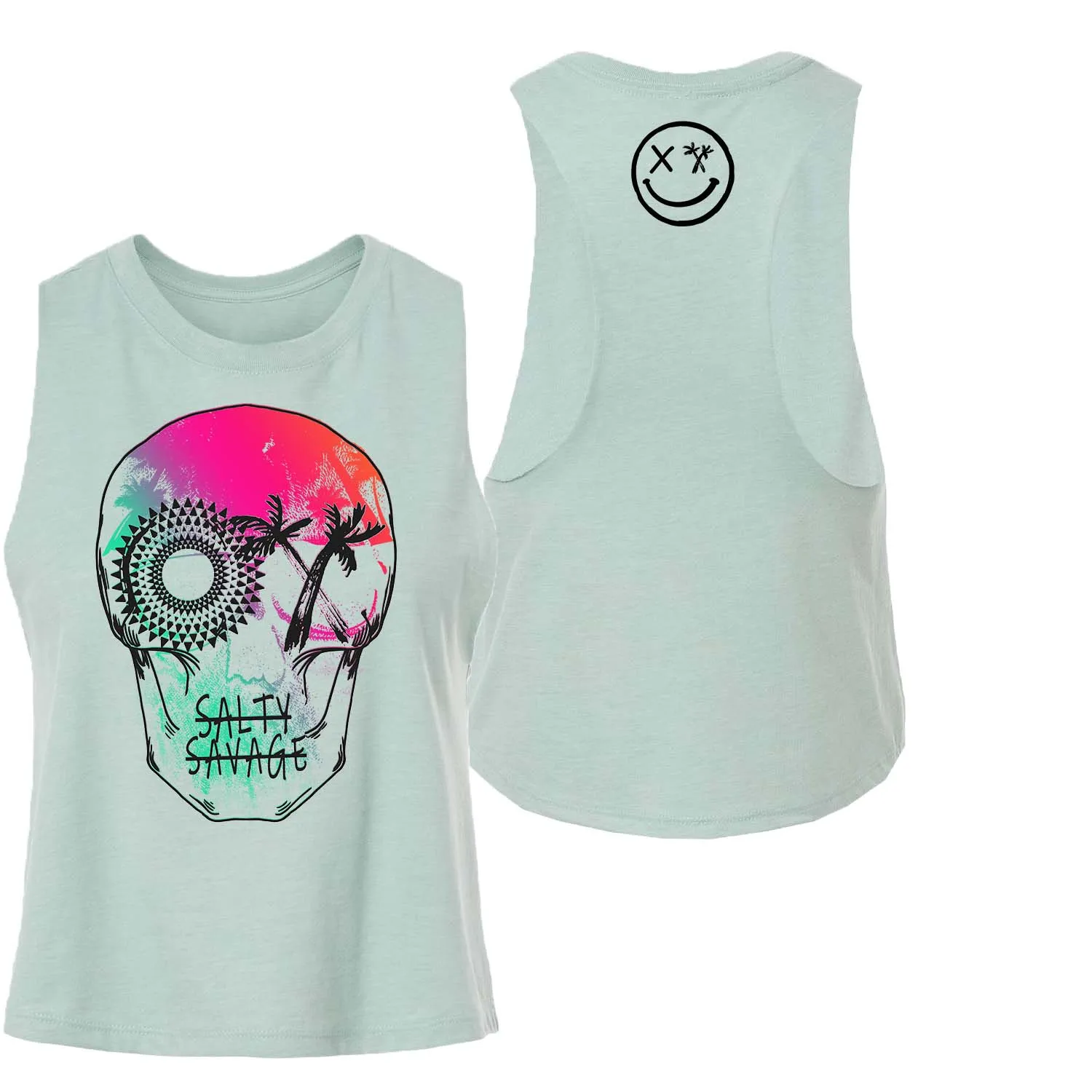 Ladies "Dead n Gone” Flowy Racerback Crop Tank