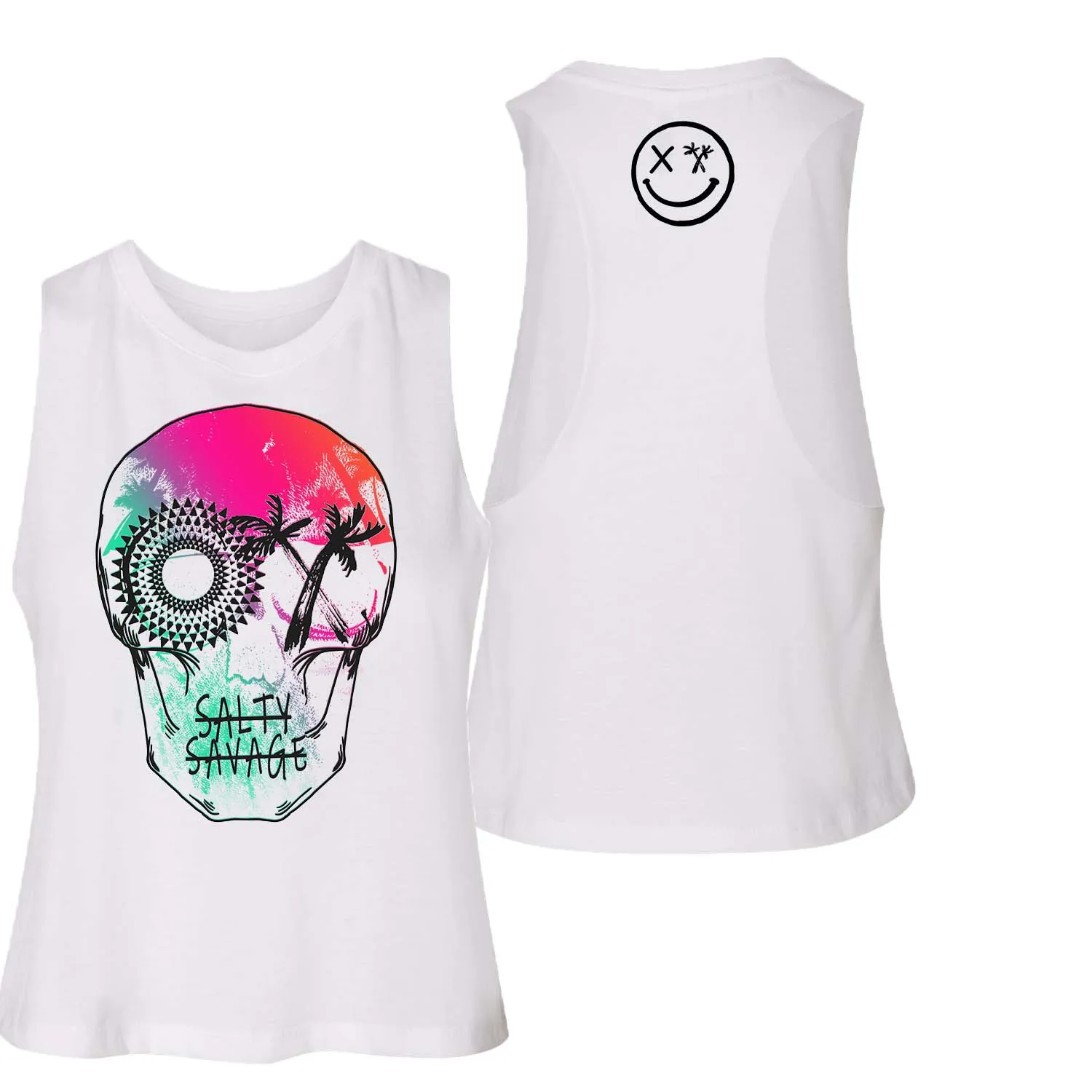 Ladies "Dead n Gone” Flowy Racerback Crop Tank